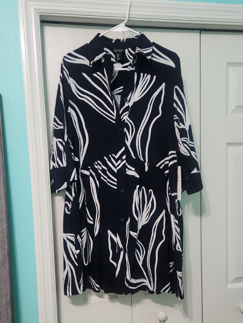 Blue & White Abstract Women Dress